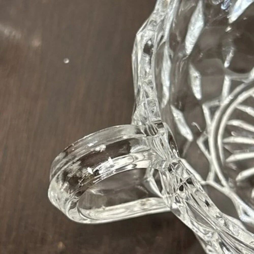 Fostoria LOT American Creamer & Nappy Candy Dish Clear Glass 2pc set